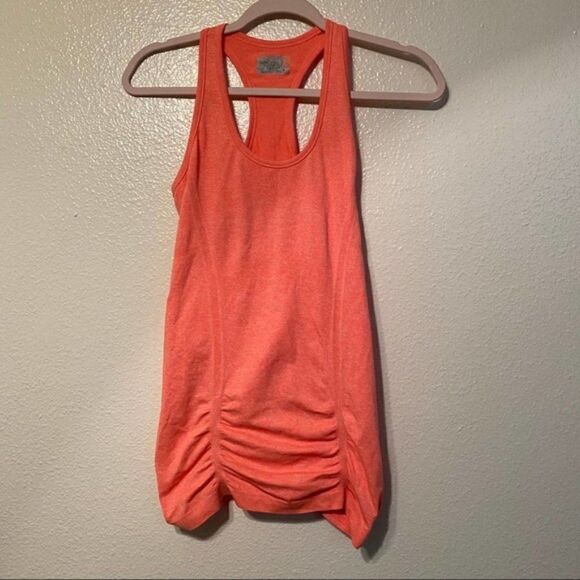 Athleta Fastest Track Ruched Orange Tank Top M - Picture 2 of 5